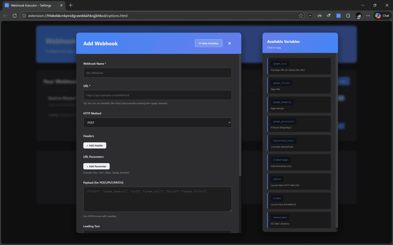 Webhook Configuration